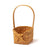 Willow Rattan Bride Flower Basket Picnic Container with Handle Bowknot Flower Basket Hand-Woven Picnic Weaving Basket