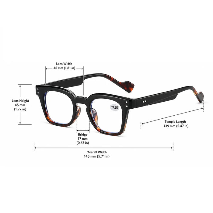 Retro Square Reading Glasses For Middle-aged Men And Women Commuting With Retro Temperament
