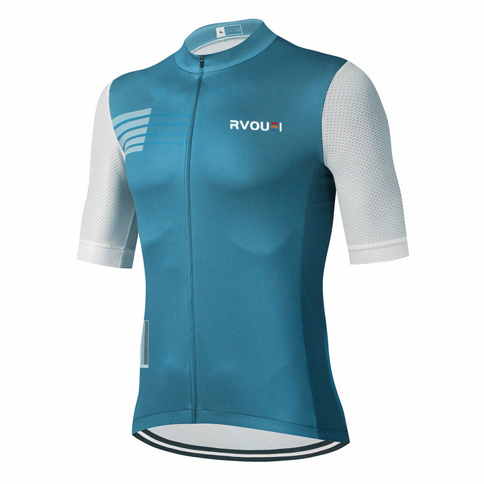 Rvouei Team Men Cycling Jersey Cycling Racing Tops Short Sleeve Cyclist Clothes Shirt Maillot Summer Bicycle Bike Wear