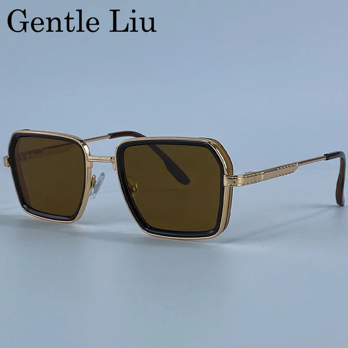 Steampunk Polygon Polarized Sunglasses Men 2026 Luxury Brand Change Color Sun Glasses For Male Driving Eyewear Metal Frame Shade