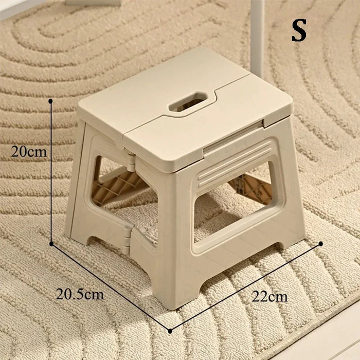 Portable Thickened Folding Stool Lightweight Space Saving Foot Stool For Home Outdoor Camping Fishing Simple Design