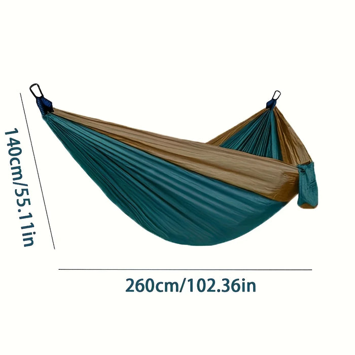 Hamaca portátil de camping para todas las estaciones, ideal para mochileros, senderismo, viajes a la playa y relajación en el jardín. Uso en exteriores.