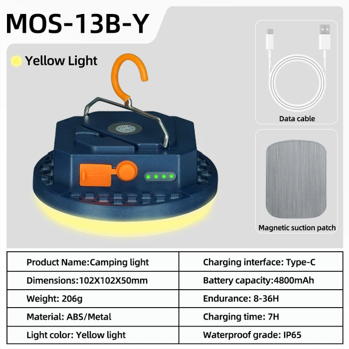 Linterna de camping recargable MOSLIGHTING Linterna portátil de mano Luces de emergencia para mercados nocturnos Bombilla de camping al aire libre Lámpara de tienda