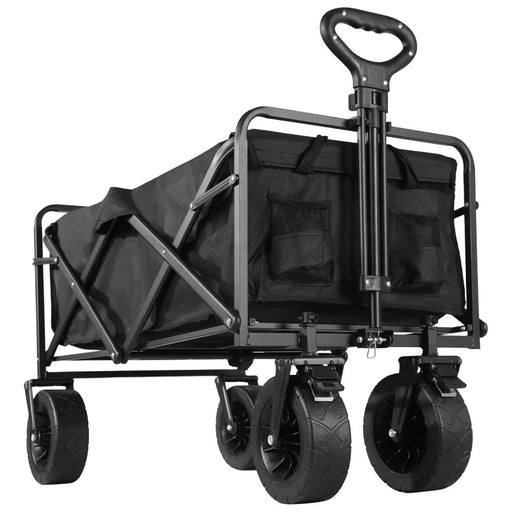 Carro plegable de alta resistencia de gran capacidad para jardín, playa, equipo de camping con portavasos