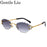 Oval Punk Rimless Change Color Sunglasses Men 2026 Luxury Brand  Photochromic Sunglass Metal Frame Cutting Lens Eyewear For Male