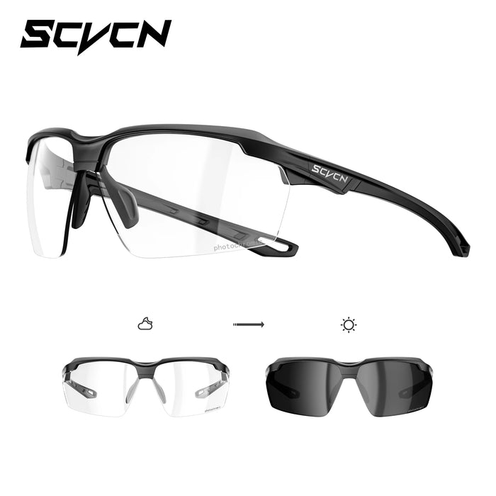 SCVCN Photochromic Cycling Sunglasses Marathon Running Glasses Men Outdoor Sports Women Driving Bicycle Bike Eyewear New