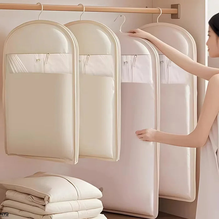 1 housse de rangement pour doudoune, sac de compression pour vêtements suspendus, sac de rangement visible pour vêtements, organisateur de garde-robe