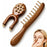 Sandalwood Copper Bead 10 Tooth Scalp Massage Comb and Acupressure Face Massager for Jaw Tension Relief Facial & Neck Relaxation