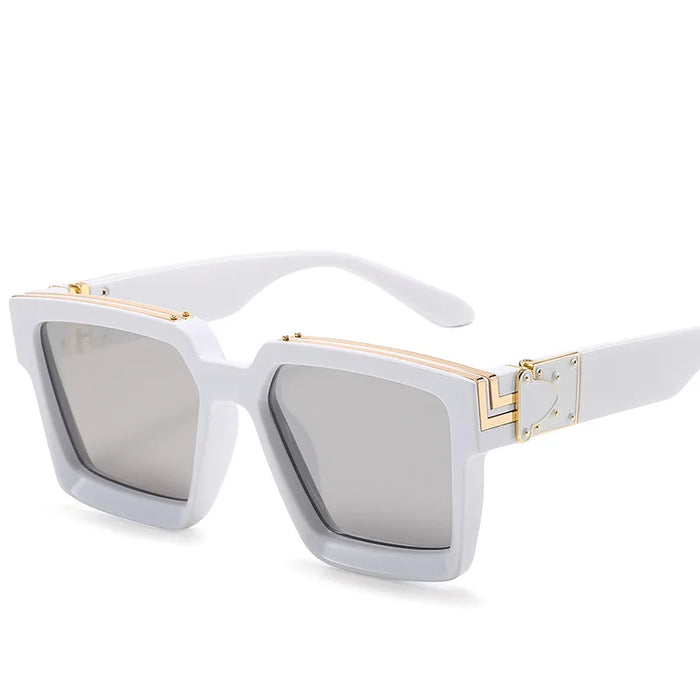 Bungee Large Square Sunglasses for Men Women Vintage Trendy Casual Street Style Shades