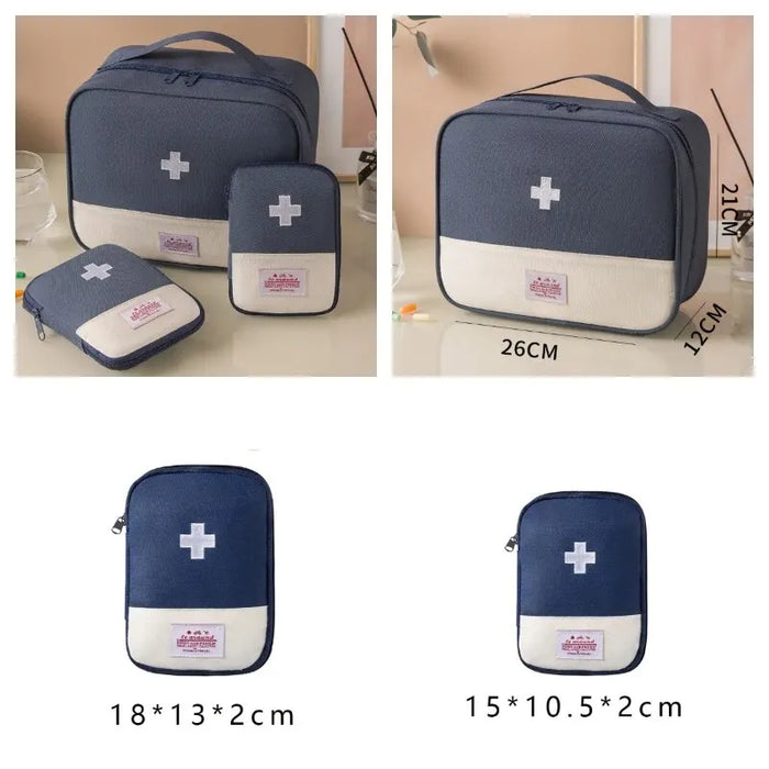 3 piezas/set bolsa de almacenamiento médico portátil, organizador de botiquín de primeros auxilios para camping, estuche de pastillas para viajes al aire libre y hogar