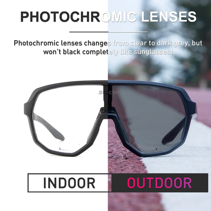 Photochromic Cycling Sunglasses Sports Glasses for Men Sun Mountain Bike Road Bicycle Eyewear Goggles Sports UV400 Polarized MTB