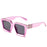 Bungee Large Square Sunglasses for Men Women Vintage Trendy Casual Street Style Shades