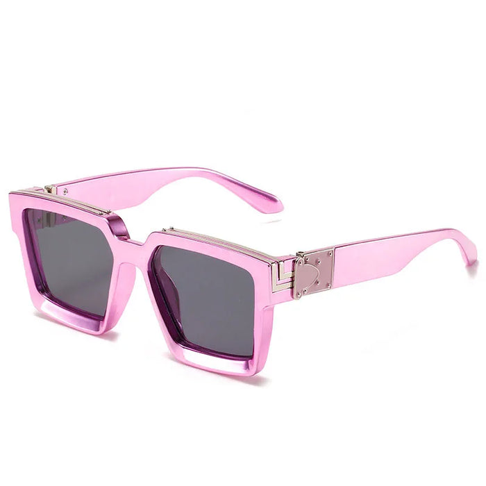 Bungee Large Square Sunglasses for Men Women Vintage Trendy Casual Street Style Shades
