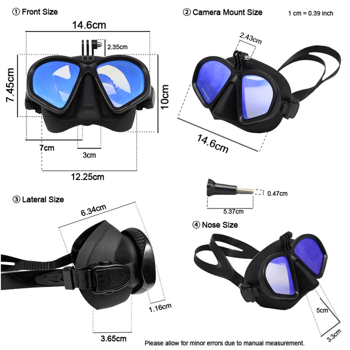 Professional Wet Low Volume Freediving Mask, Tempered Glass Dive Mask, J-Type Diving Mask, Snorkel Set, Buceo, 수영, 스노클링, 마스크