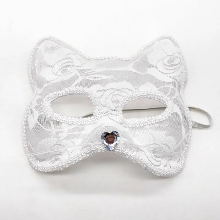 Máscara de encaje sexy para mujer, suministros de cosplay de gato, fiesta de baile, mascarada, máscara de zorro, decoración de cara de animal para parejas, accesorios para ojos