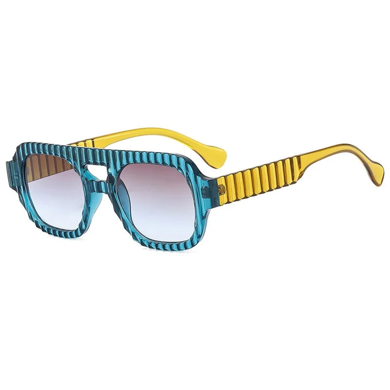 Nuevas Gafas de Sol Cuadradas de Doble Puente Retro para Mujer Diseño de Tonos Degradados Gafas de Sol de Alta Calidad para Hombre Protección UV400