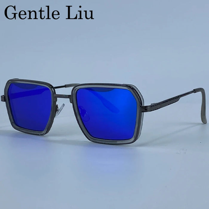 Steampunk Polygon Polarized Sunglasses Men 2026 Luxury Brand Change Color Sun Glasses For Male Driving Eyewear Metal Frame Shade