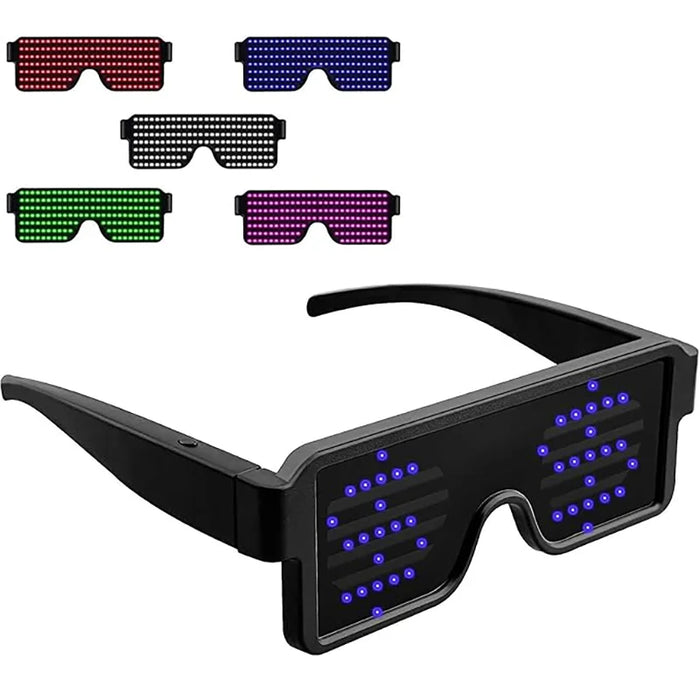LED Glasses Light Up Dynamic Party Favor Glasses Festival Christmas USB Rechargeable LED Rave Glowing Flashing Glasses