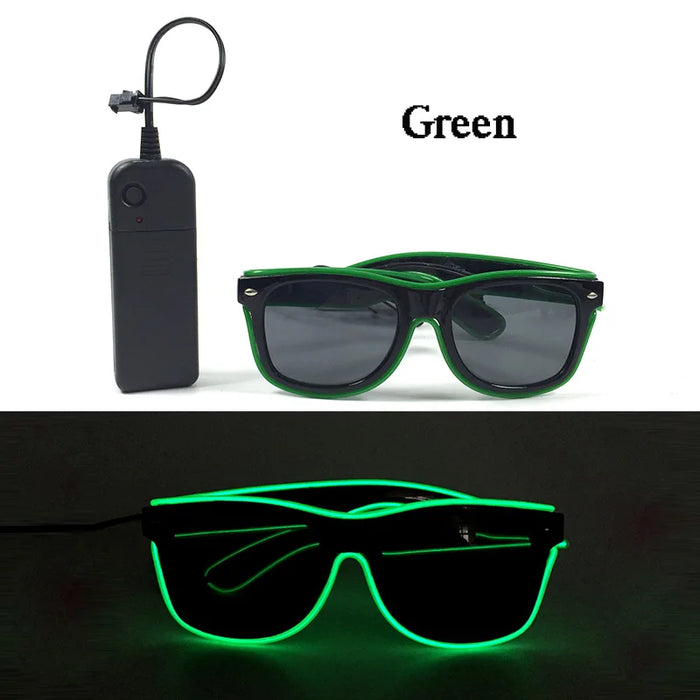 Lunettes lumineuses pour artistes de boîte de nuit Lunettes LED Fête Danse Rave Noël 6V LED Lunettes de soldat futuristes Lumières néon