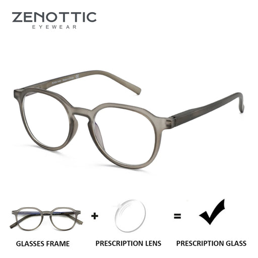 ZENOTTIC Lunettes de vue rondes pour hommes et femmes, pour la myopie, l'hypermétropie ou les verres progressifs