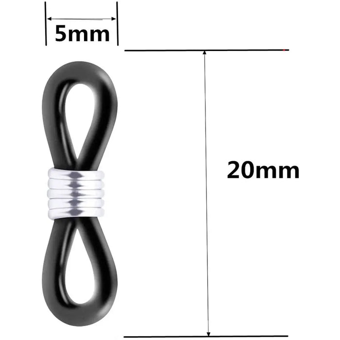 50PCS Rubber Anti-Slip Eyeglass Chain Ends Retainer Adjustable Rubber Eyeglass Strap Spectacle End Connectors Glasses Ring