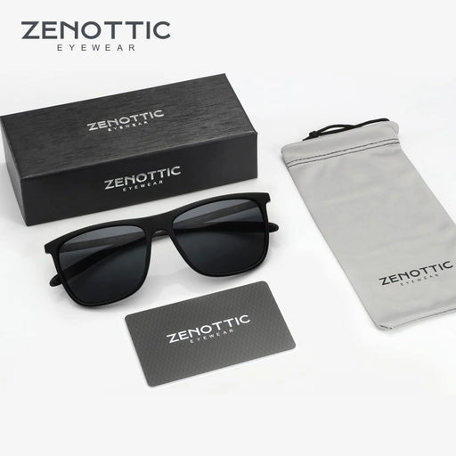 ZENOTTIC Nouvelles lunettes de soleil carrées polarisées pour hommes, ultralégères en fibre de carbone, pour la conduite, la pêche, le golf, le sport, protection UV400