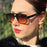 Lunettes de soleil carrées classiques à double pont pour hommes et femmes, verres transparents couleur océan, lunettes tendance avec rivets, protection UV400