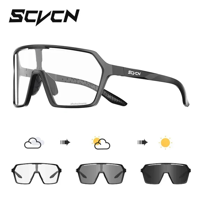 SCVCN New Photochromic Cycling Sunglasses Road Mtb Bike Glasses UV400 Sports Running Drving Goggles Men Women Bicycle Eyewear