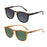 ZENOTTIC 2 Pack Polarized Sunglasses for Women Men Vintage Round and Square Frame UV Protection Shades Driving Sun Glasses