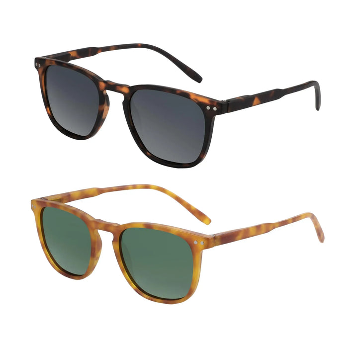 ZENOTTIC 2 Pack Polarized Sunglasses for Women Men Vintage Round and Square Frame UV Protection Shades Driving Sun Glasses