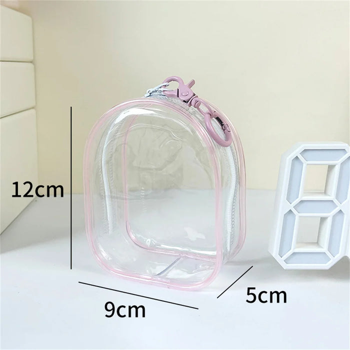 Bolsa de almacenamiento para muñecas en pareja, de PVC transparente con cremallera, organizador a prueba de polvo para muñecas de peluche, estuche de exhibición, mochila exterior, bolsa colgante