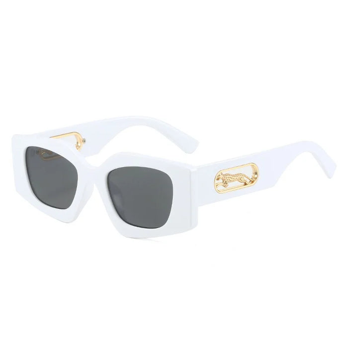 Nouvelles lunettes de soleil œil de chat femmes hommes verres dégradés carrés monture PC décor léopard marque designer lunettes de soleil UV400