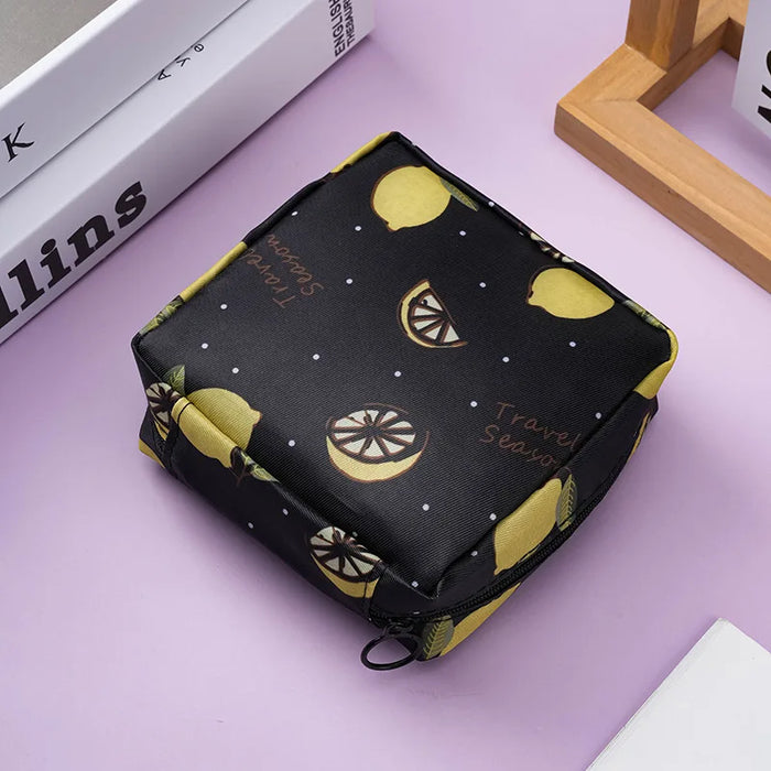 Bolsa de almacenamiento para toallas sanitarias Zero Wallet, portátil, pequeña, sencilla, de dibujos animados, bonita, de gran capacidad, para algodón sanitario, portátil.