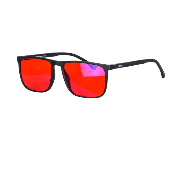 SHINU Gafas de bloqueo de luz azul para un buen sueño, lentes rojas para hombres, luz antigreen, elimina la fatiga ocular, gafas Bluelight 078RD