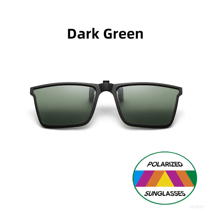 Gafas de sol VIVIBEE cuadradas con clip abatible, polarizadas, espejo azul, para conducir, lentes grises UV400 fotocromáticas, clips de visión nocturna