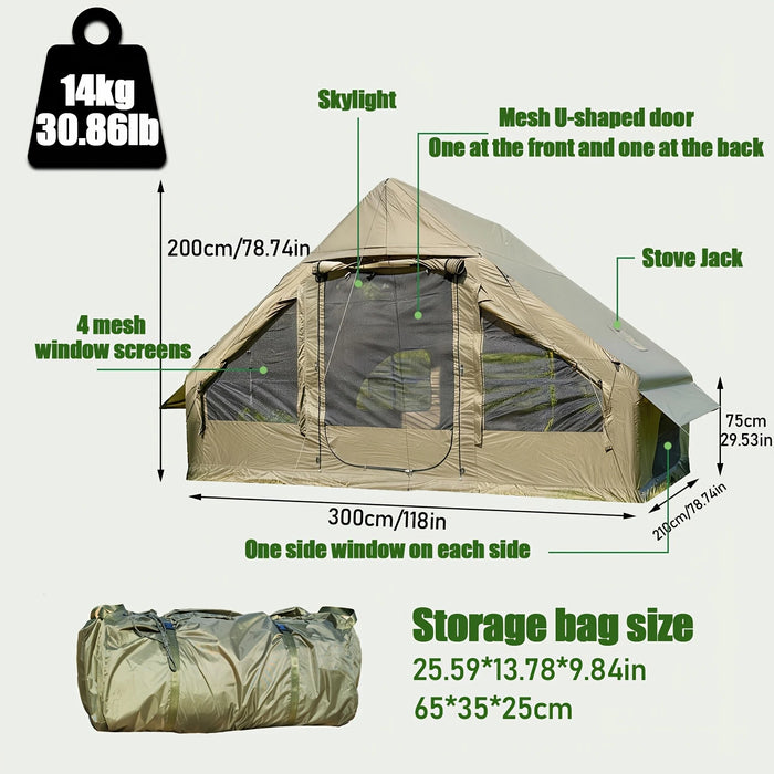 Easy to Set-Up Inflatable Camping Tent with Manual Pump Windproof Inflatable Tent for Outdoor Adventure