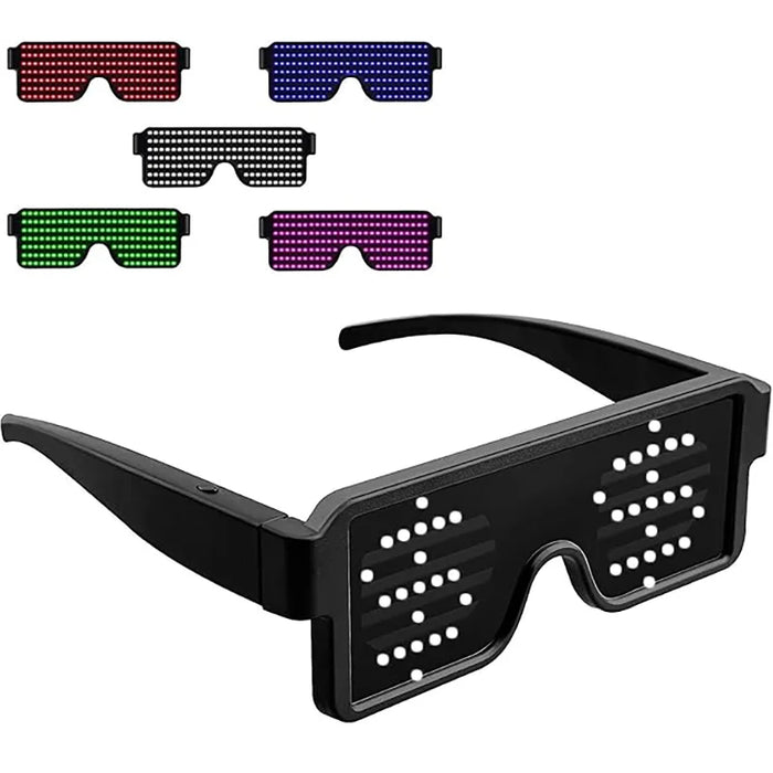 LED Glasses Light Up Dynamic Party Favor Glasses Festival Christmas USB Rechargeable LED Rave Glowing Flashing Glasses
