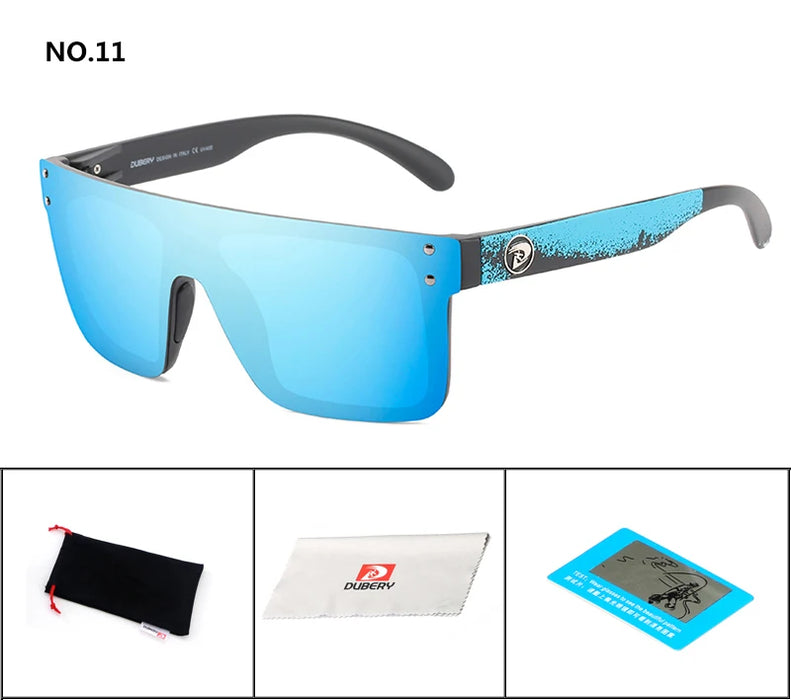 DUBERY Polarized Sunglasses One Piece Lens Men Oversized Sunglasses UV400 Women Rimless Fashion Safety Sun Glasses Italy Design