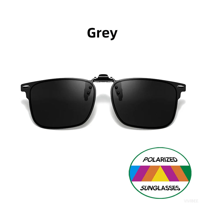 VIVIBEE Lunettes de soleil polarisées à clipser relevables et sans monture pour la conduite de nuit anti-éblouissement, avec verres de mode effet miroir vert