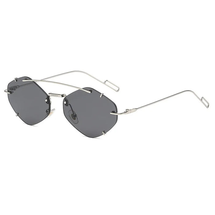 Rimless Square Sunglasses Women Men Retro Sun Glasses Brand Designer Eyewear UV400 Luxury Shades Oculos Female Gafas