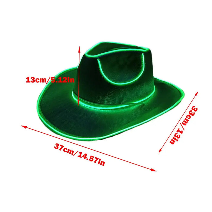 Chapeaux lumineux pour adultes, coiffes de fête, chapeau de cowboy lumineux LED, chapeau de cowboy lumineux à piles, chapeau de cowboy scintillant.