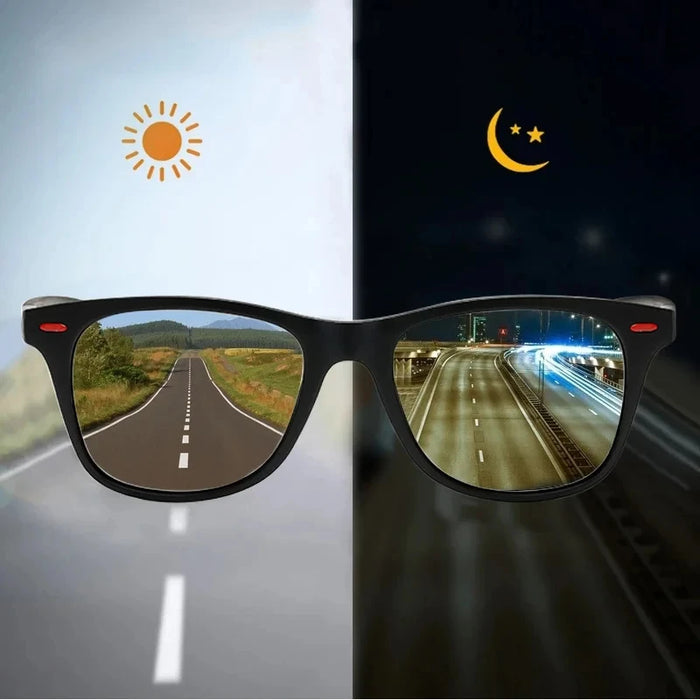 Lunettes de Vision Nocturne Cadre PC Lunettes de Soleil Polarisées Homme Sport Extérieur Lunettes de Soleil Jour Nuit Lunettes de Conduite Lunettes de Nuit