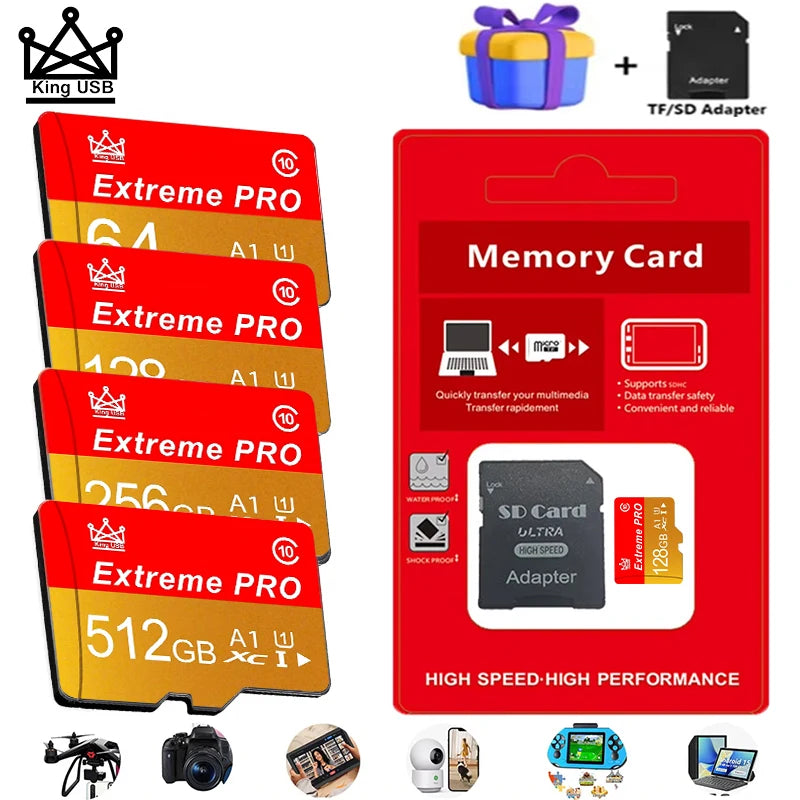 High Speed Class10 Extreme pro Mini SD Memory Card CCTV CAMERA 4/8/16/32/64/128/256/512GB