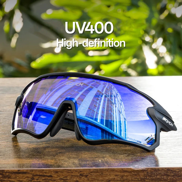 SCVCN Outdoor Climbing Photochromic Cycling Glasses MTB Riding Sunglasses UV400 Polarized Goggles Man Woman Bike Bicycle Eyewear