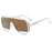 Gafas de sol de piloto de moda de gran tamaño para hombres, gafas de sol únicas con montura hueca para mujeres, lentes de espejo degradado retro de una pieza con protección UV400, sin montura