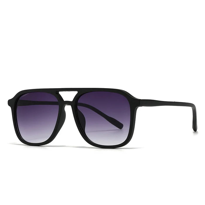 Ins Retro Double Bridge Square Women Sunglasses 2025 Fashion Leopard Print Gradient Lenses Men Trend Gafas de sol UV400