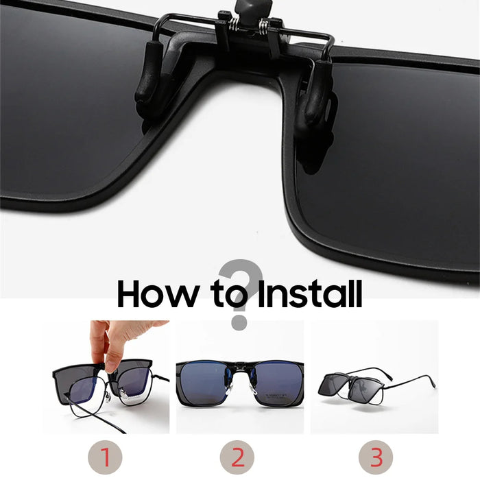 Gafas de sol VIVIBEE cuadradas con clip abatible, polarizadas, espejo azul, para conducir, lentes grises UV400 fotocromáticas, clips de visión nocturna