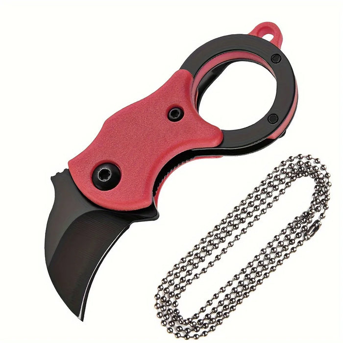 1 unidad NUEVO Mini Cuchillo Llavero Acero Inoxidable Camping Pequeño Cuchillo Mini Portátil Pelador Hoja Fija Multiherramienta EDC con Ca
