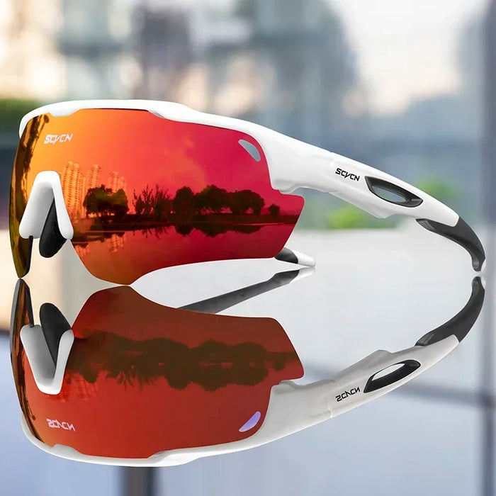 SCVCN Outdoor Bicycle Photochromic Glasses Men Cycling Glasses Polarized Cycle Sunglasses MTB UV400 Goggles Woman Bike Eyewear
