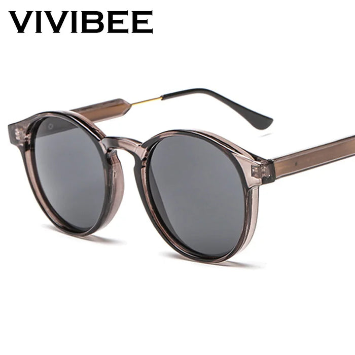 VIVIBEE Gothic Transparent Women Vintage Square Sunglasses 90s Round Sun Glasses 2026 Trending Products UV400 Men Shades